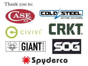 Thank you to these companies for donating knives